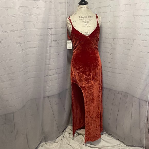 For Love & Lemons Nadine Velvet Maxi Dress in Rust, NWT! - Picture 14 of 14
